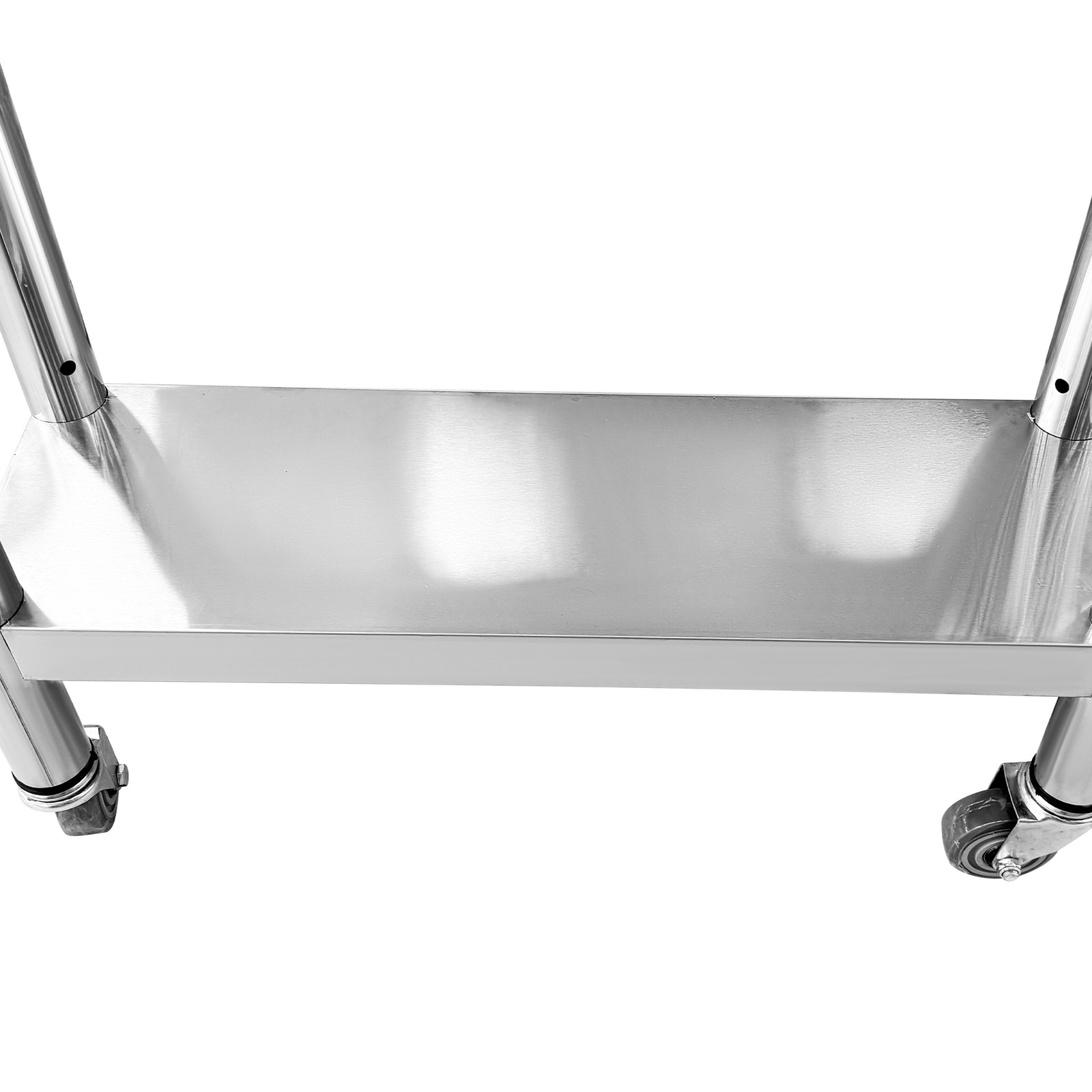 Stainless Steel Work Table 700 LBS Load Capacity with 4 Wheels 30 x 12 x 34 Inch