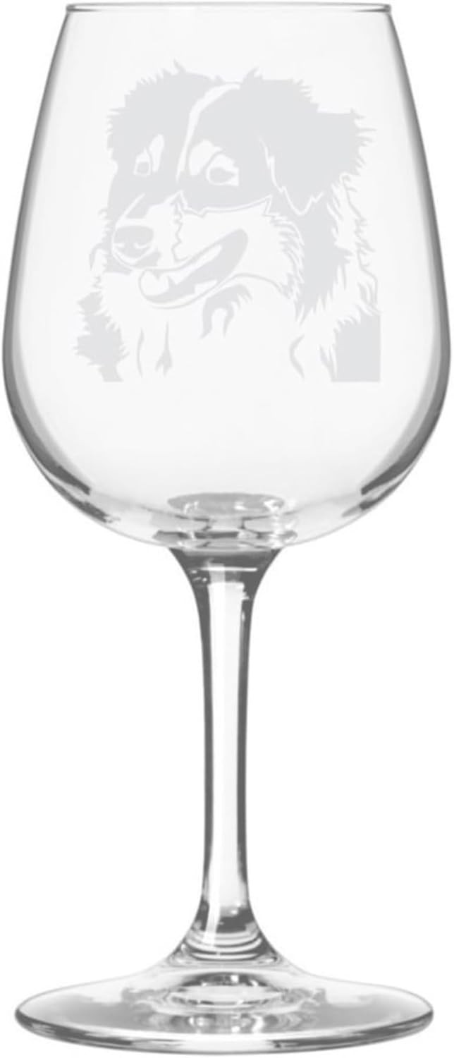 Personalized Dog Themed Etched Wine Glass – Custom Dog Breed Wine Glasses for