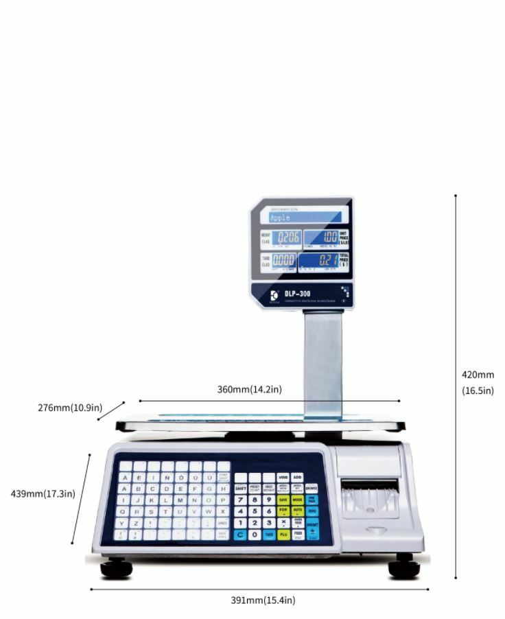 VisionTechShop DLP-300 Label Printing Scale Pole Display, 30/60lbs Capacity