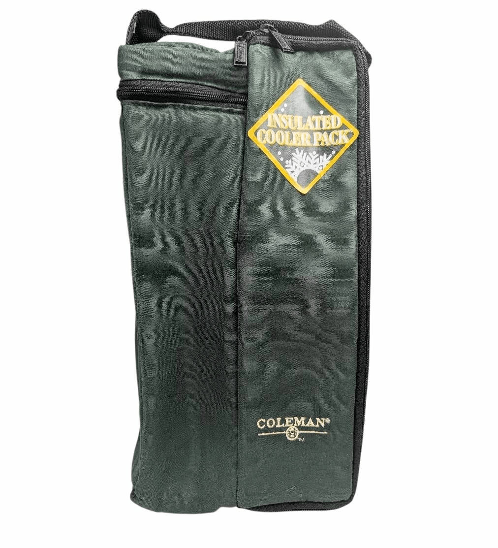 Coleman travel insulated beverage carrier for wine bottles w/ glasses & opener