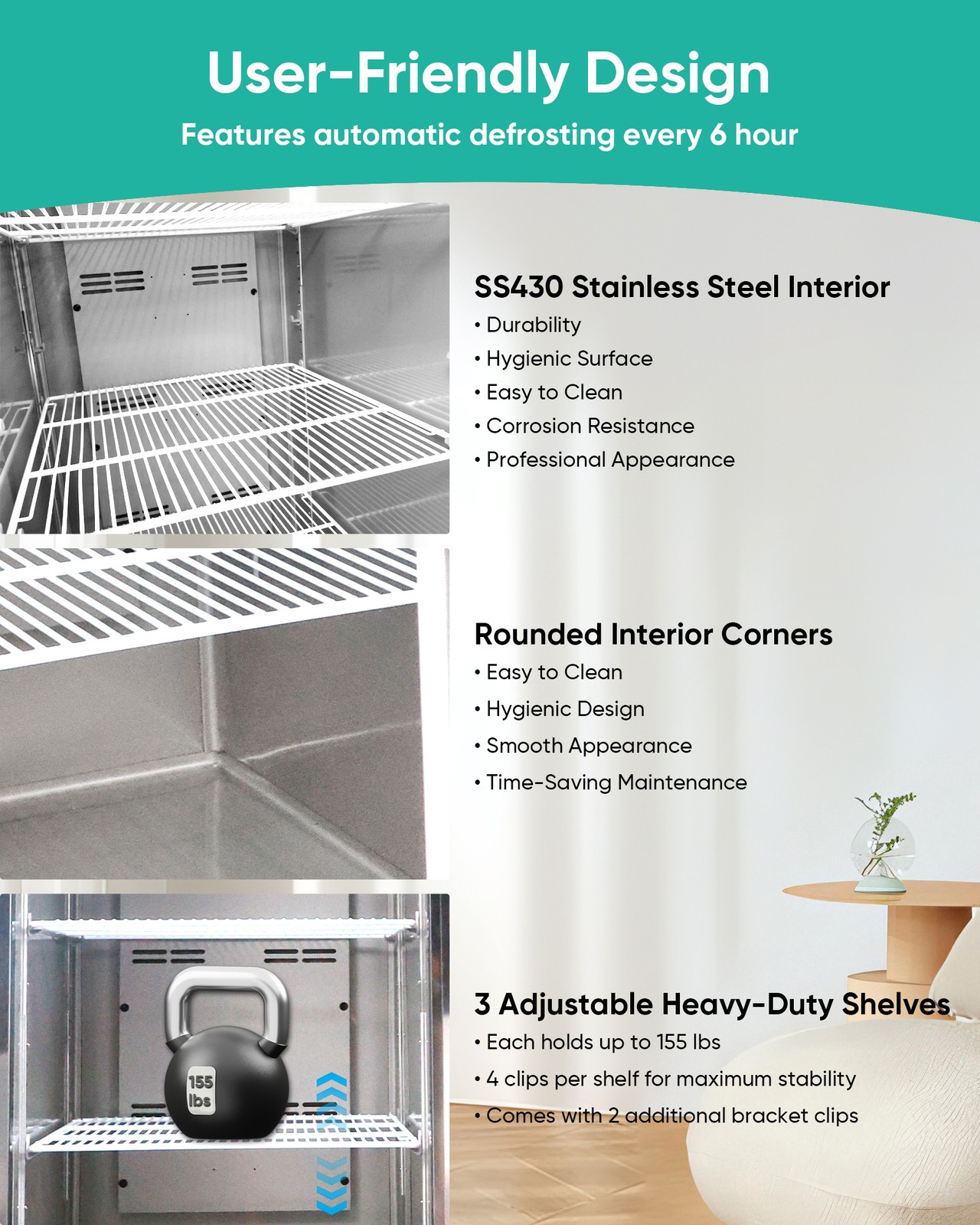 Commercial 27» Reach-In Refrigerator Stainless Steel Solid 1 Door 23 Cu.ft.