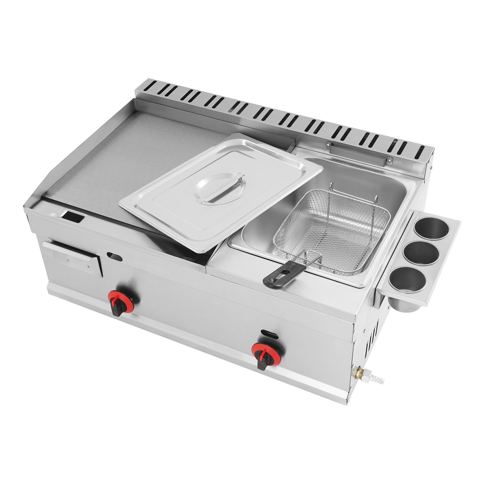 Commercial Deep Fryer 6L Countertop Gas Fryer Restaurant with Grill Griddle