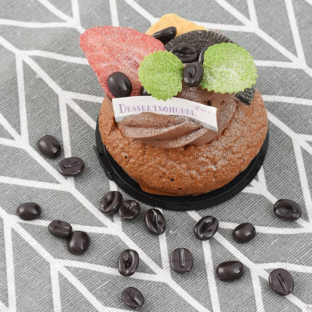 Artificial Coffee Beans, 300 Pcs 1:1 Scale Simulation Fake Coffee Beans for Home