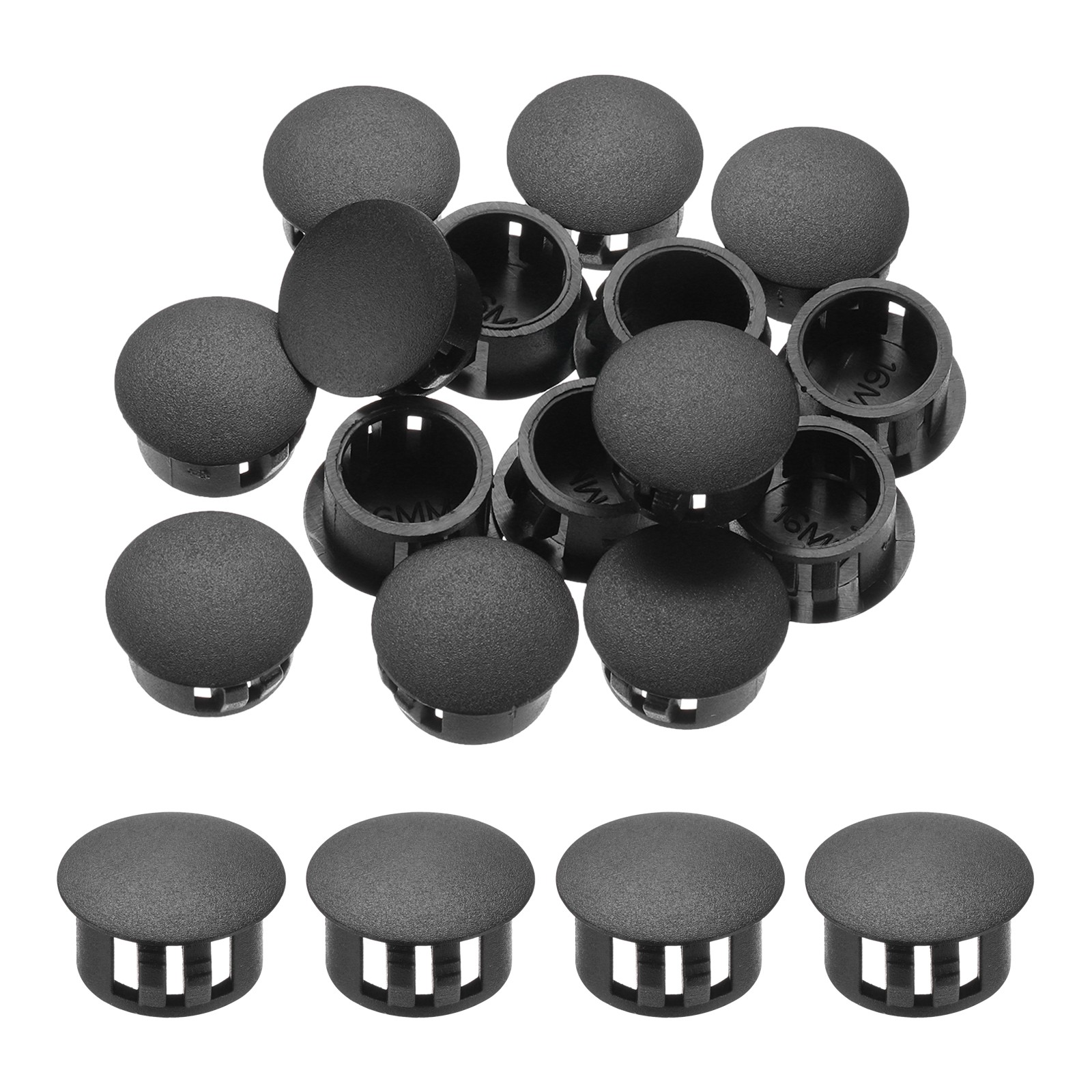 32Pcs 14mm(5/9′) Black Nylon Plastic Round Locking Hole Plugs Inserts End Caps