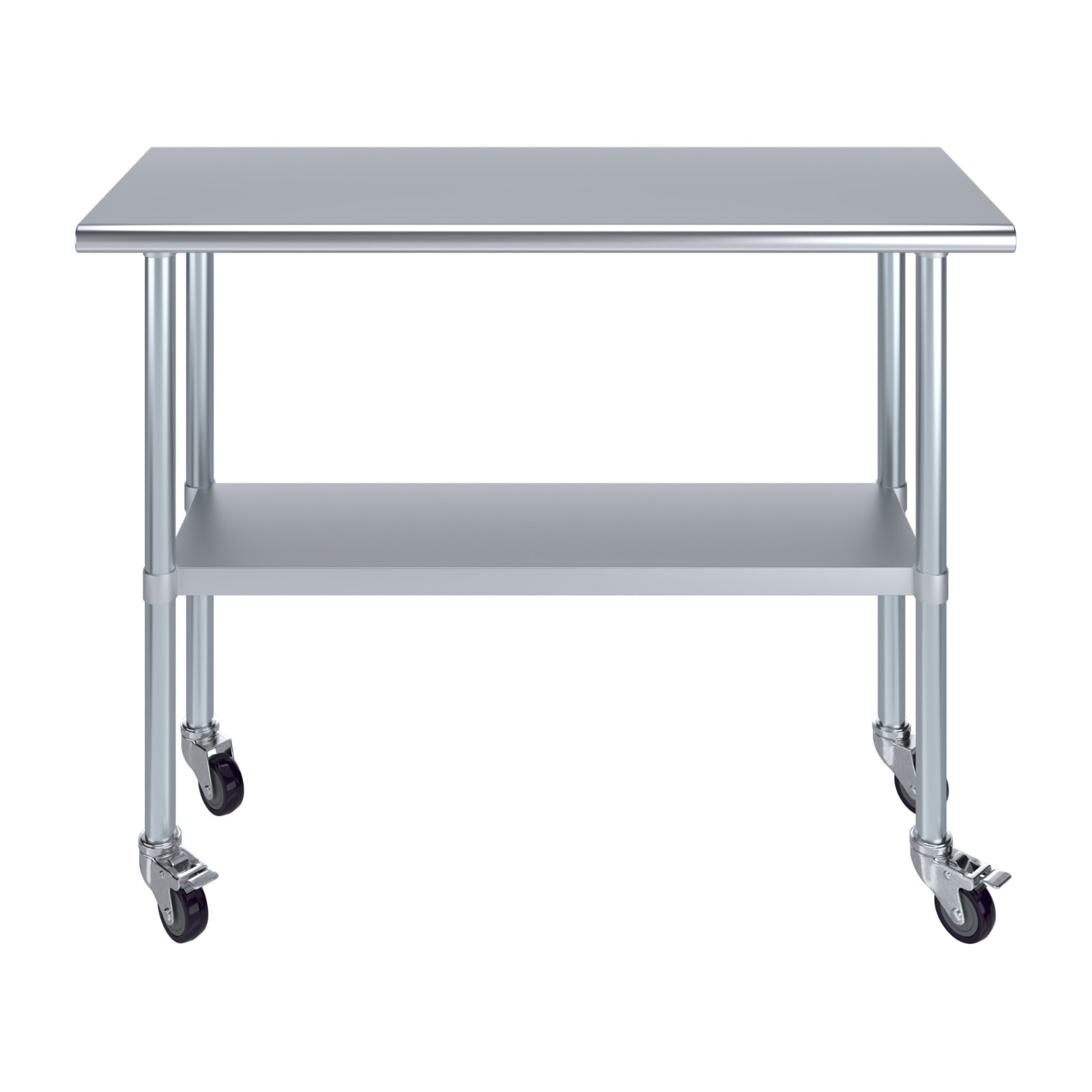18″ X 48″ Stainless Steel Table With Wheels | NSF Prep Metal Work Table Casters