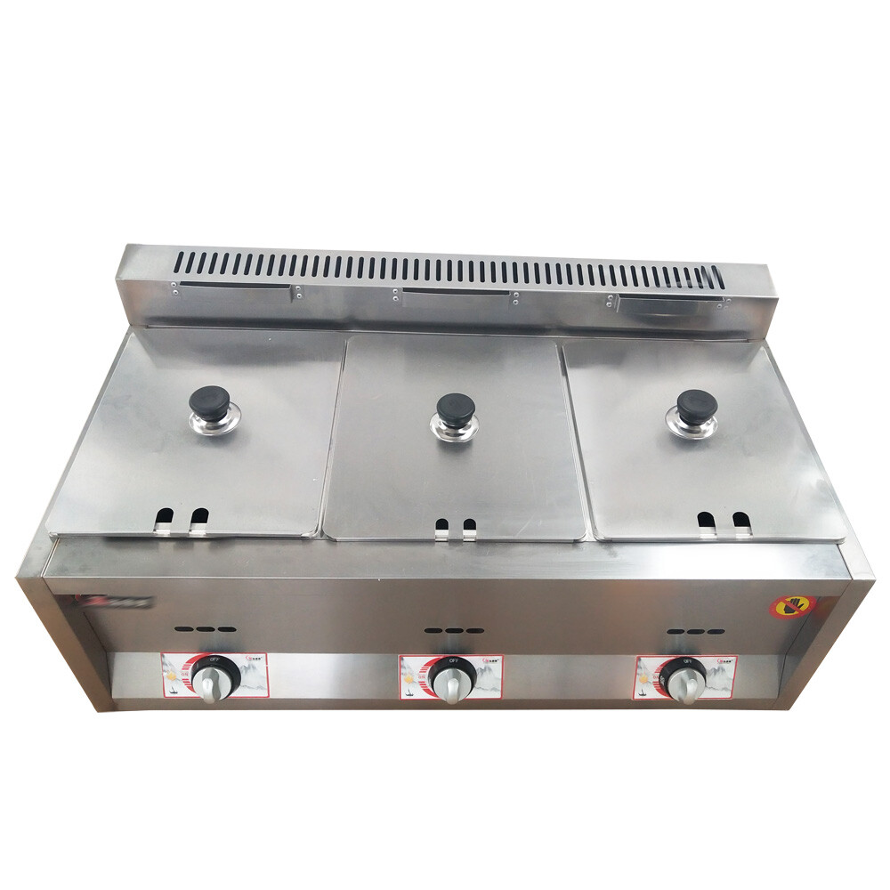 3-Pan Propane Gas Food Warmer Restaurant Tabletop Desktop Countertop Steam Table
