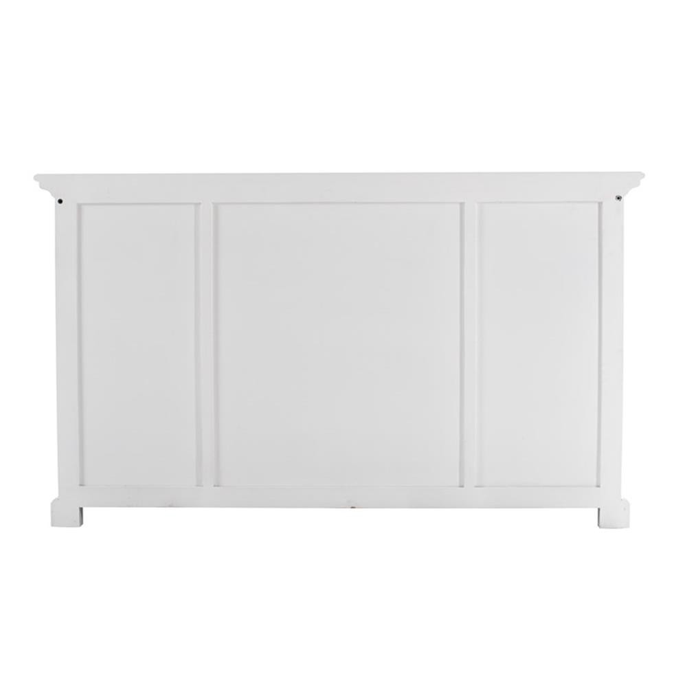 Beaumont Lane Mahogany Wood Buffet with 4 Doors 3 Drawers in White
