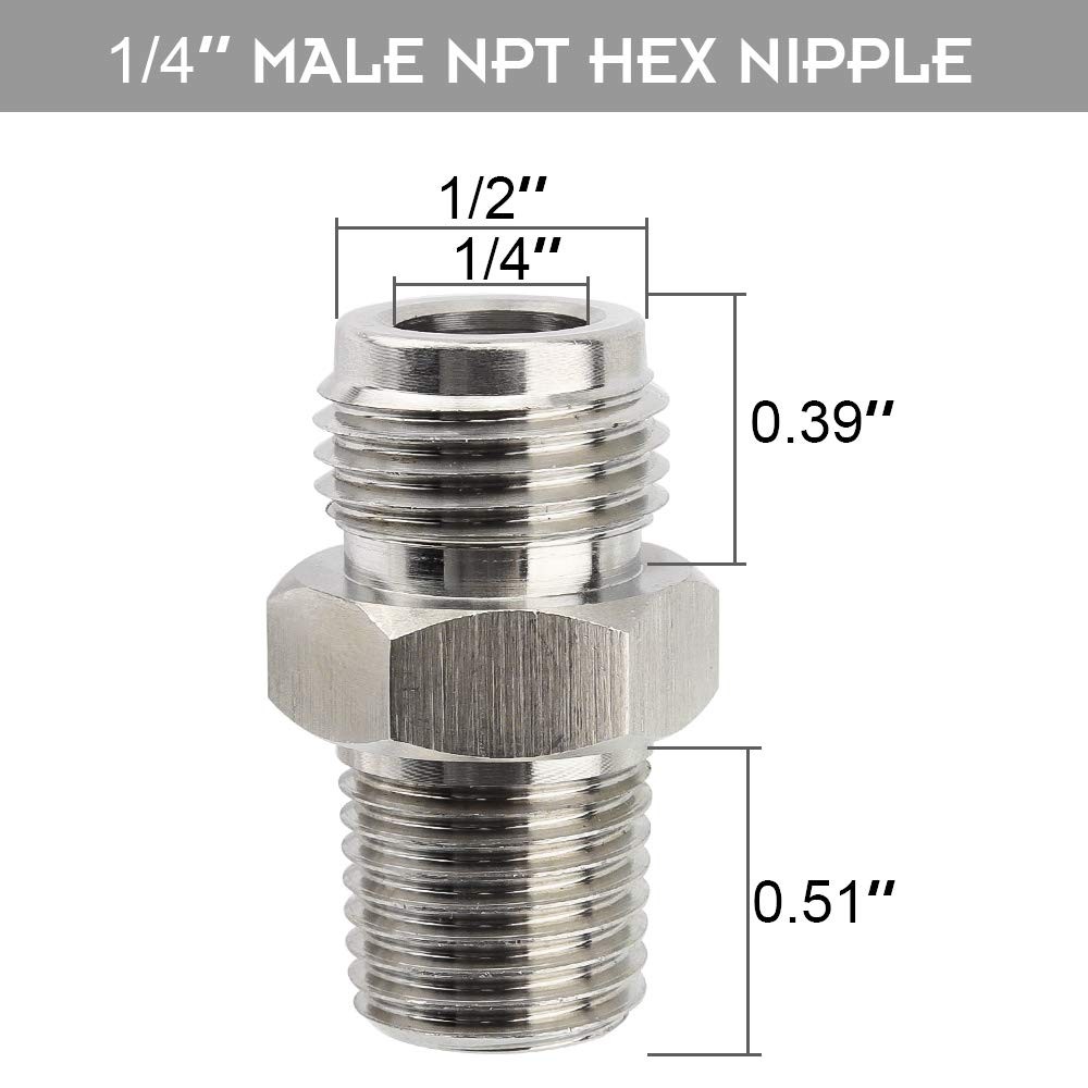 OneBom Ball Lock Post with Poppets, 1/4’’ Male NPT Hex 1/4 inch, Liquid