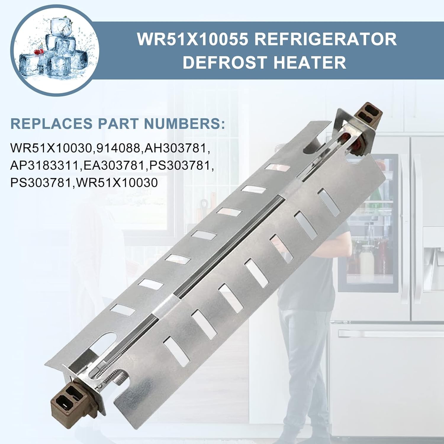 AMI PARTS WR51X10055 Refrigerator Defrost Heater Kit,Temperature Sensor…