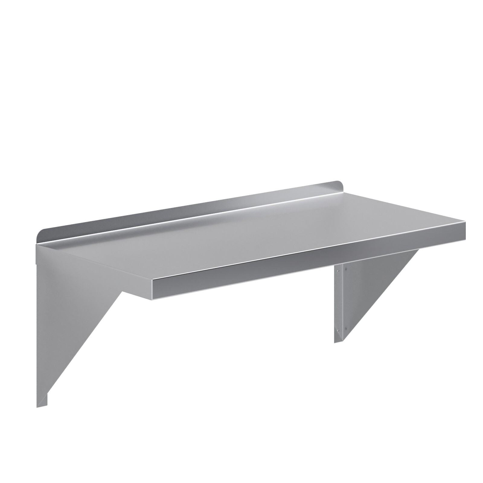 14″ Width x 30″ Length | Stainless Steel Wall Shelf | Square Edge