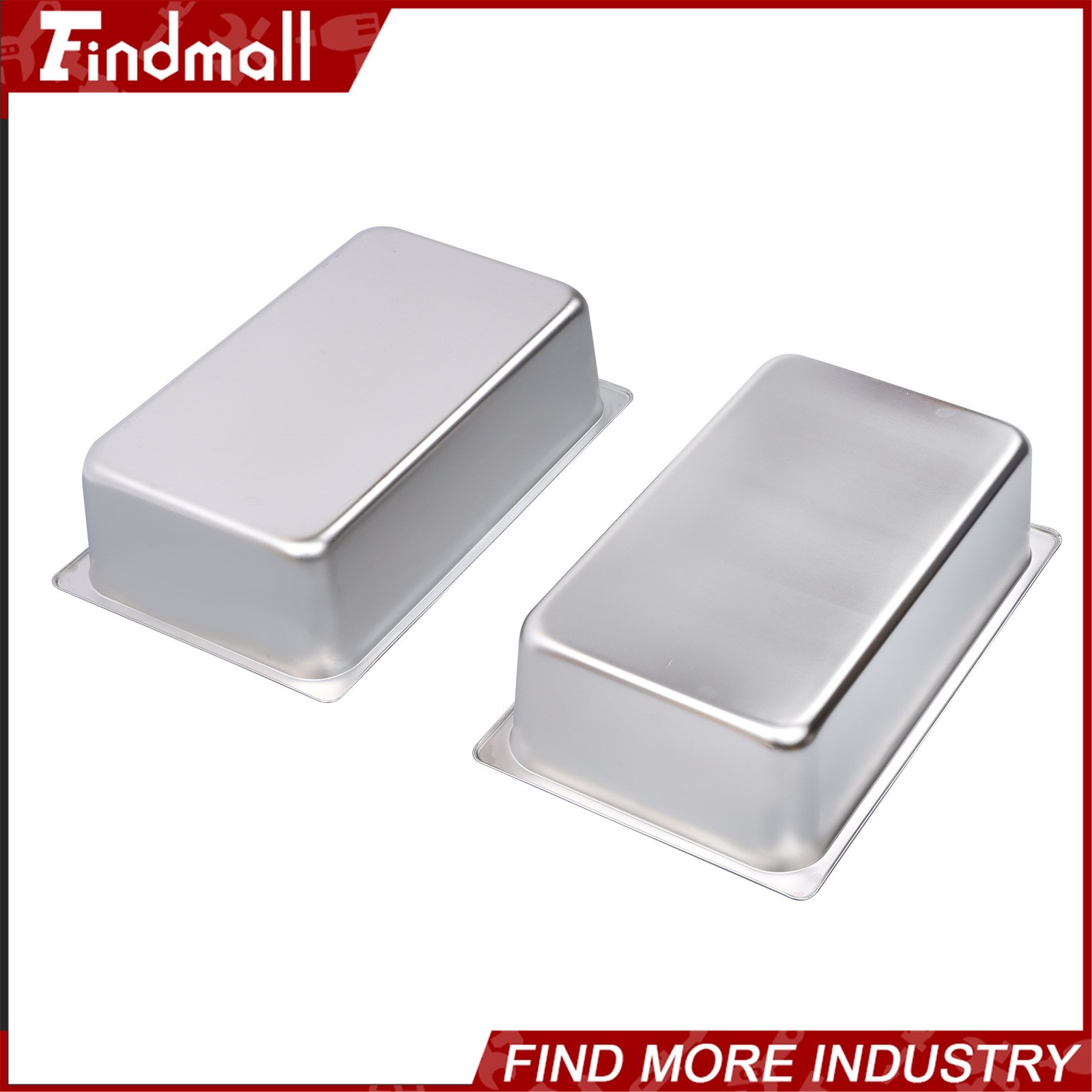 Findmall 2 PCS Full Size 6″ Deep Stainless Steel Steam Prep Table Hotel Food Pan