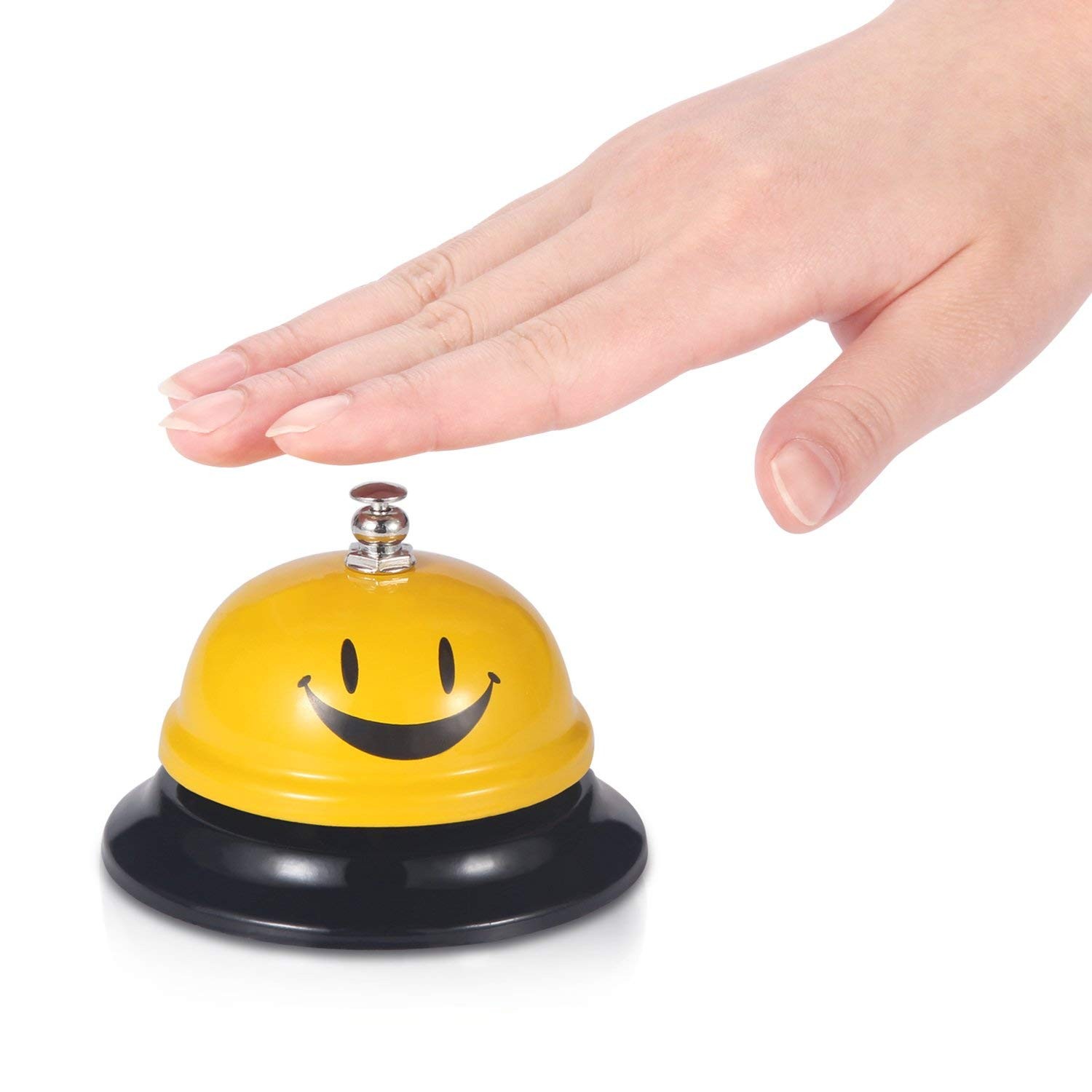 EMDMAK Call Bell, Service Bell for The Porter Kitchen 1 Pack, Yellow Smily
