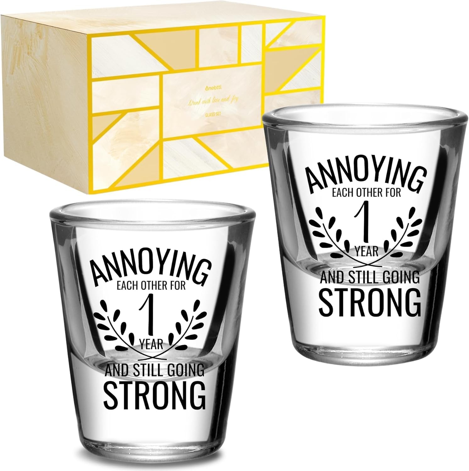 Anniversary Cups for Couples, 1 Year Anniversary Funny Gifts for Boyfriend