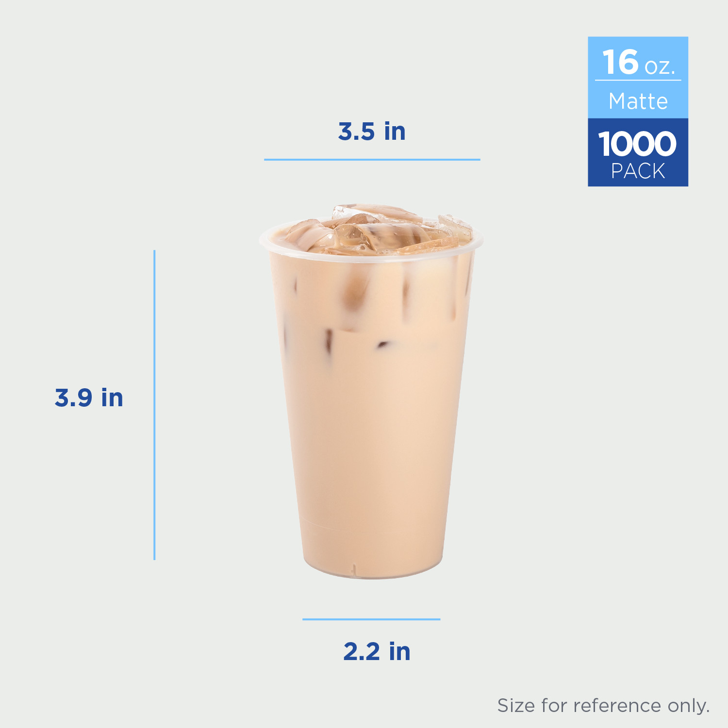 Karat 16oz Tall Premium PP Cup (90mm), Matte – 1,000 ct, C-TPP16M