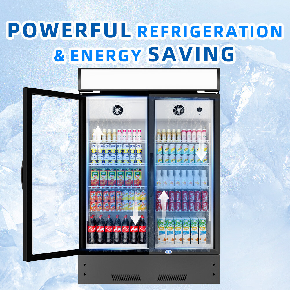 Merchandiser Refrigerator Glass Door Cooler Commercial Display Beverage 18Cu. Ft