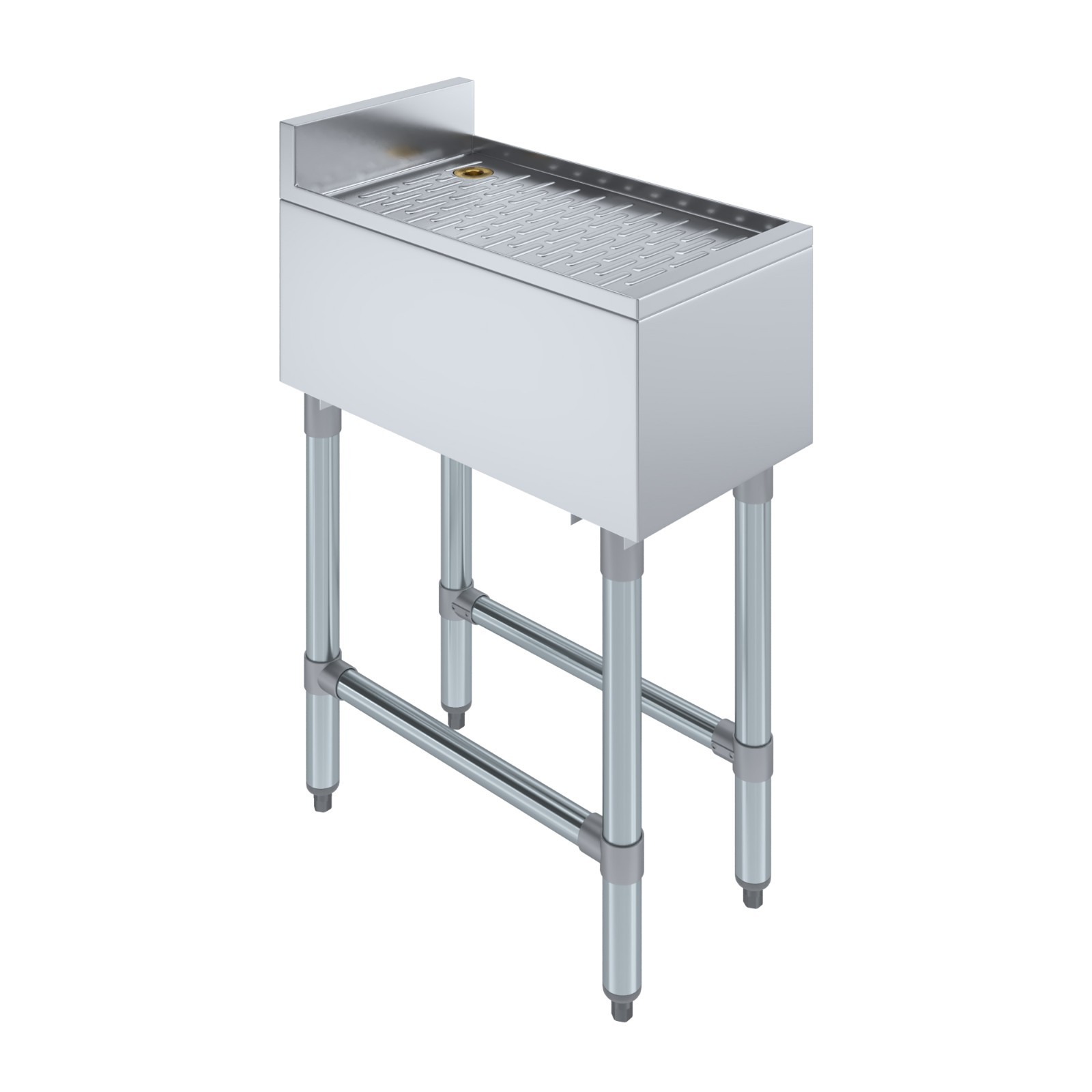 AmGood 12 in. x 22 in. Stainless Steel Underbar Drainboard