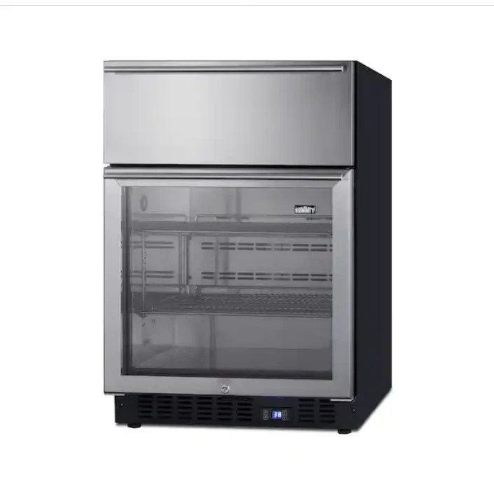 Summit Commercial Refrigerator Under Counter SCR615TD 24″ Glass Door with Drawer