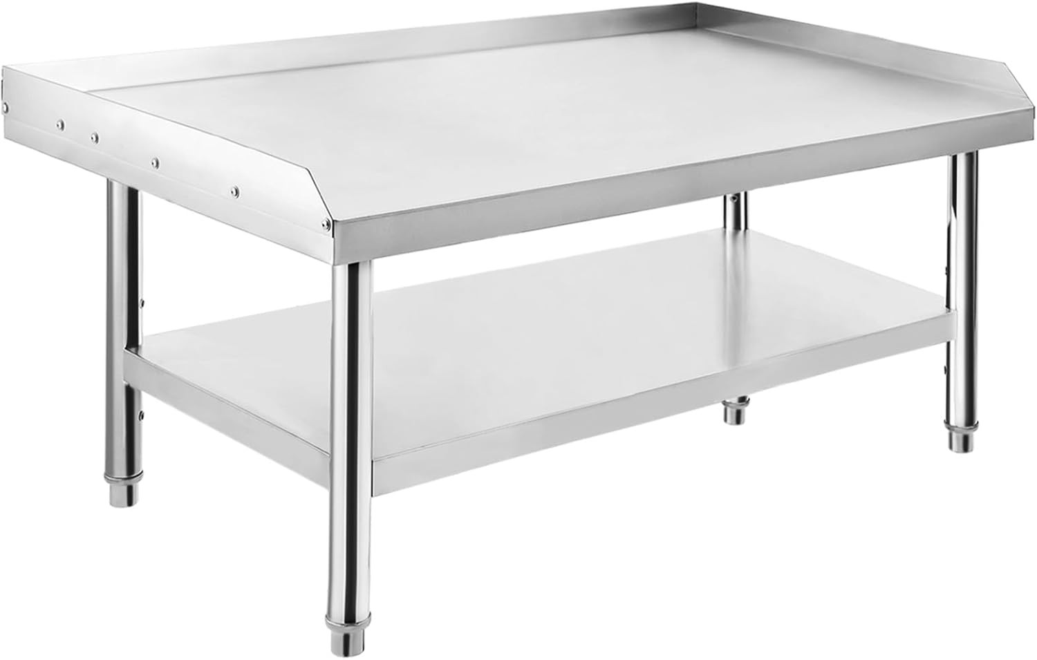 48x30x24in Stainless Steel Grill Stand 600Lbs Equipment Table w/ 2″ Edge Baffle