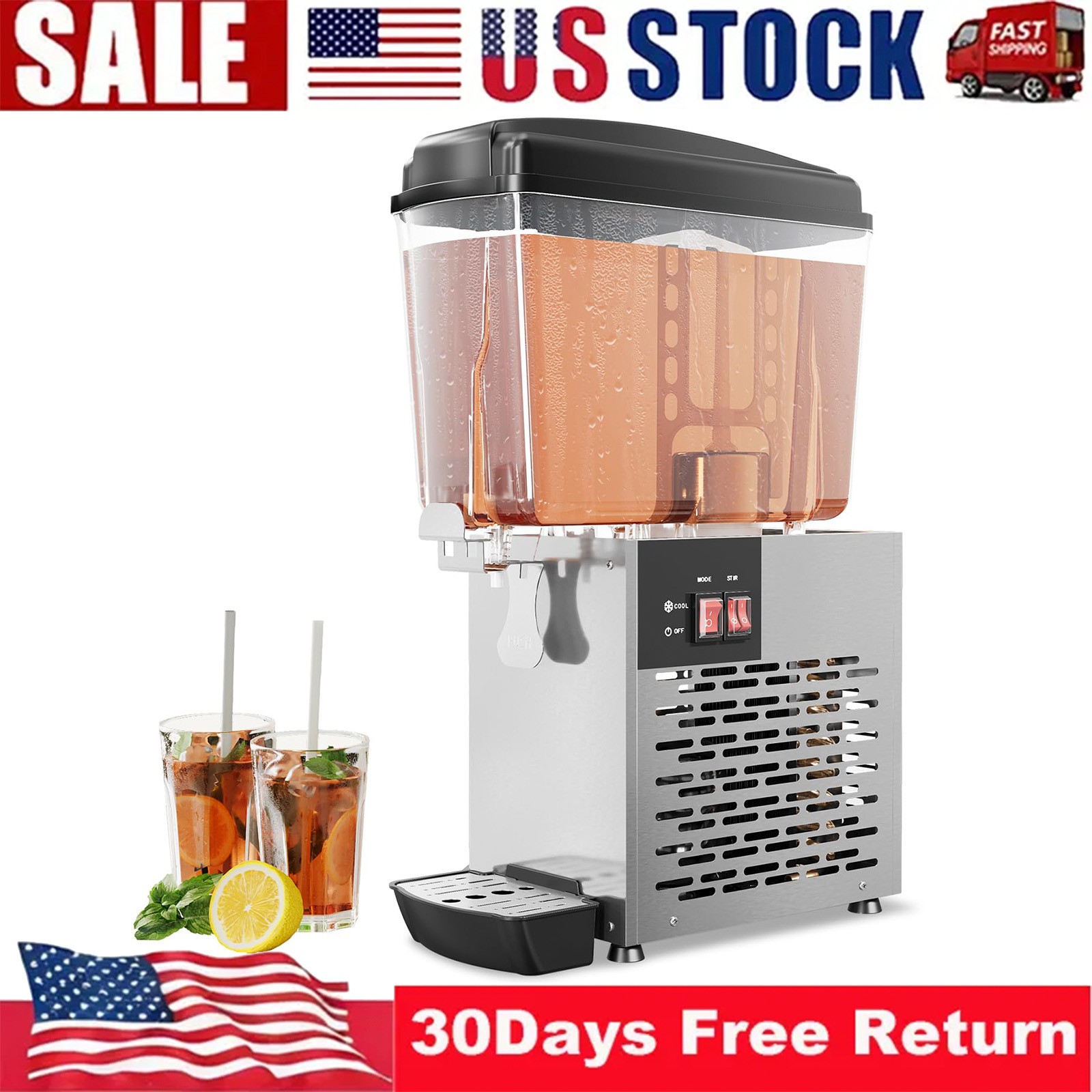 18L Commercial Beverage Dispenser Cold Beverage Dispenser Juice Dispenser 150W