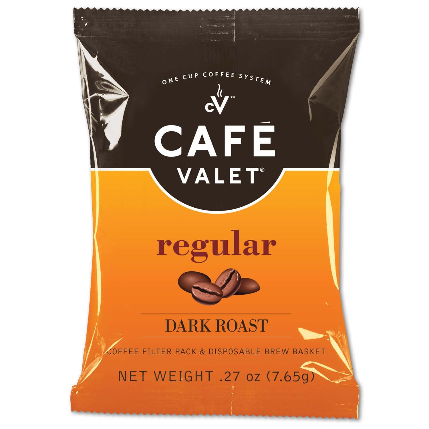 Café Valet Regular Dark Roast Single Serve Coffee 1 Ounce (Pack of 84)
