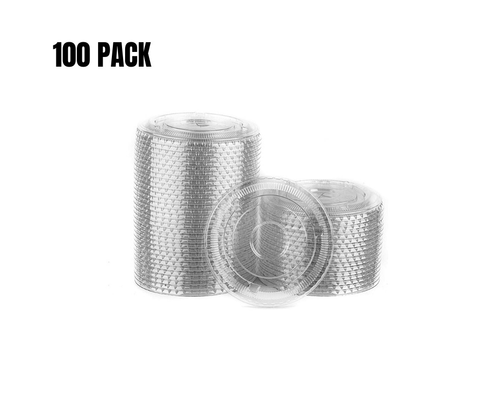 100 Pack – Ultra Clear Flat Plastic Cold Cup Lids For, 12-16-20-24 Ounce Cups