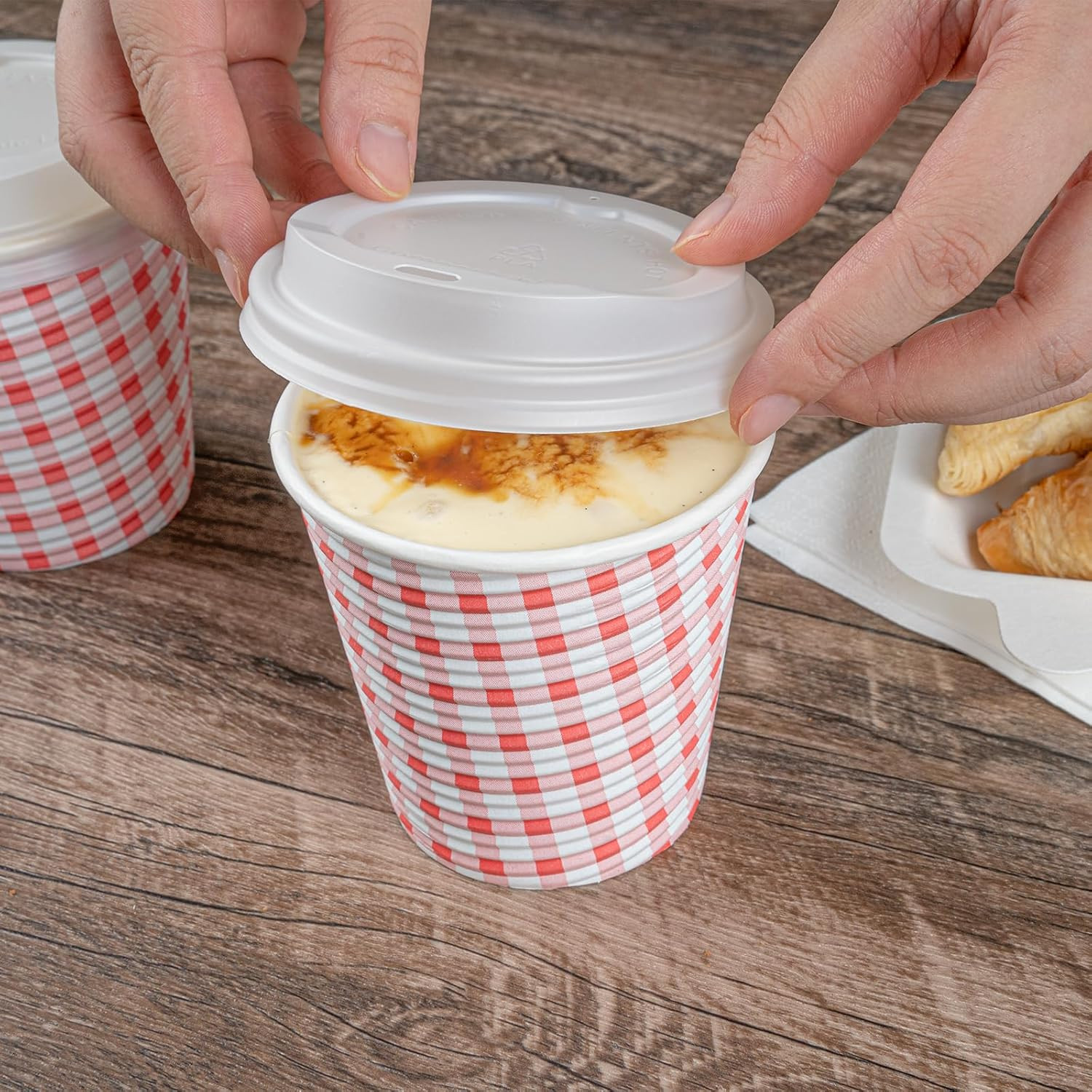 8 Ounce Disposable Coffee Cups 25 Spiral Wall Hot Cups for Coffee – Lids Sold Se