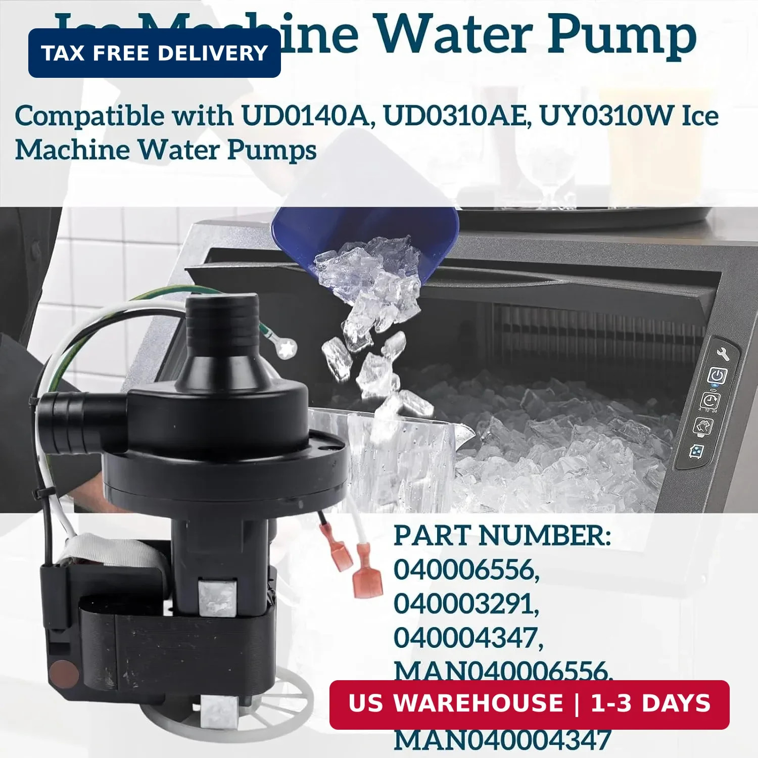 040006556 1PH Ice Machine Water Pump, 115V 60HZ | for Ice Maker Models UD0140A U