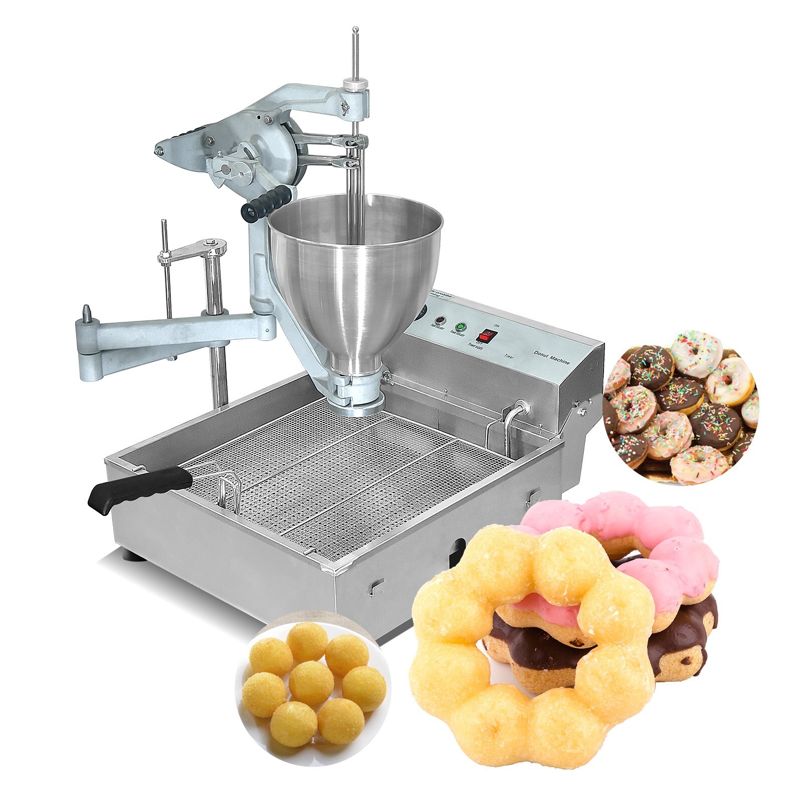 Kolice Commercial Doughnut Machine, 3 Different Molds 500-2000pcs/h Drip by hand