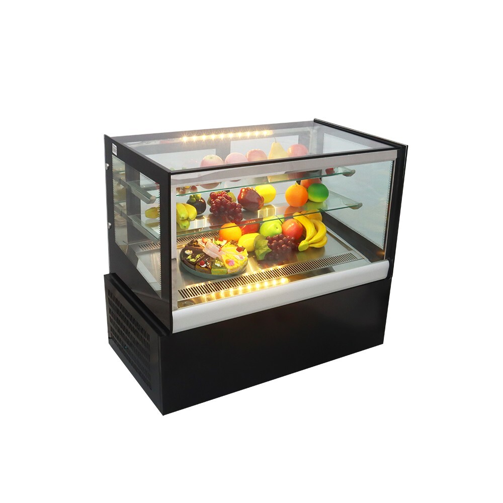 Commercial 220V Desktop Refrigerated Cake Display Cabinet Rear Sliding Door 35In