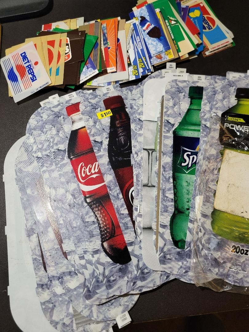 Various soda machine VEND LABELS