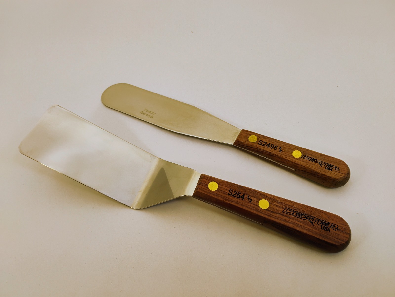 Dexter Set (2) Wood Handles Cake Brownie Spatula & Frosting Spatula Factory 2nd