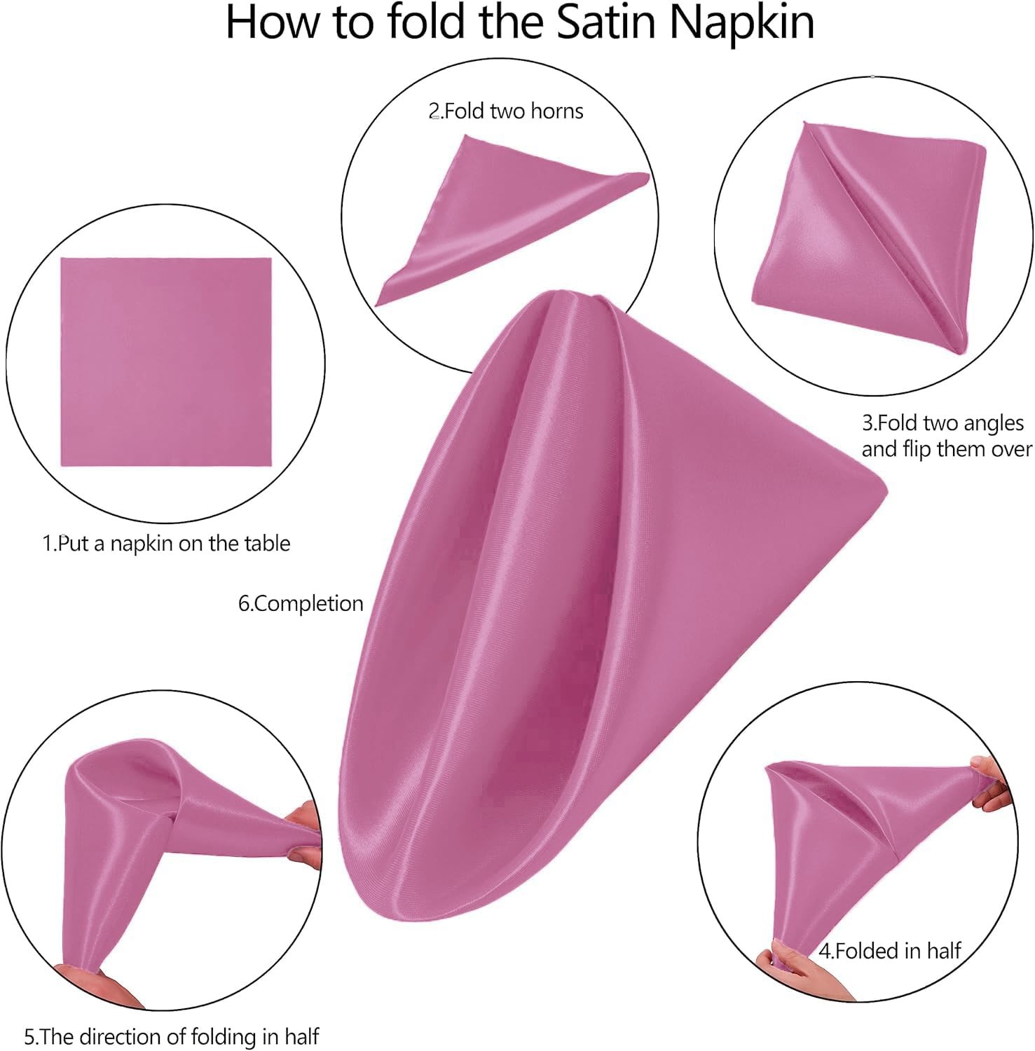 Mds Pack Of 100 Satin Napkin Square 12 X 12 Inches Sliky Smooth Dinner Table