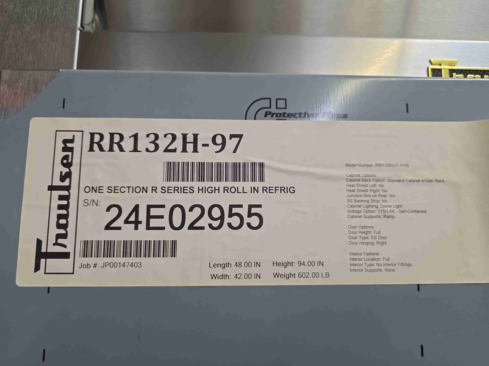 6492 New Old Stock Traulsen – Keg Cooler – 1-Door Cooler Roll In RRI132HUT-FHS