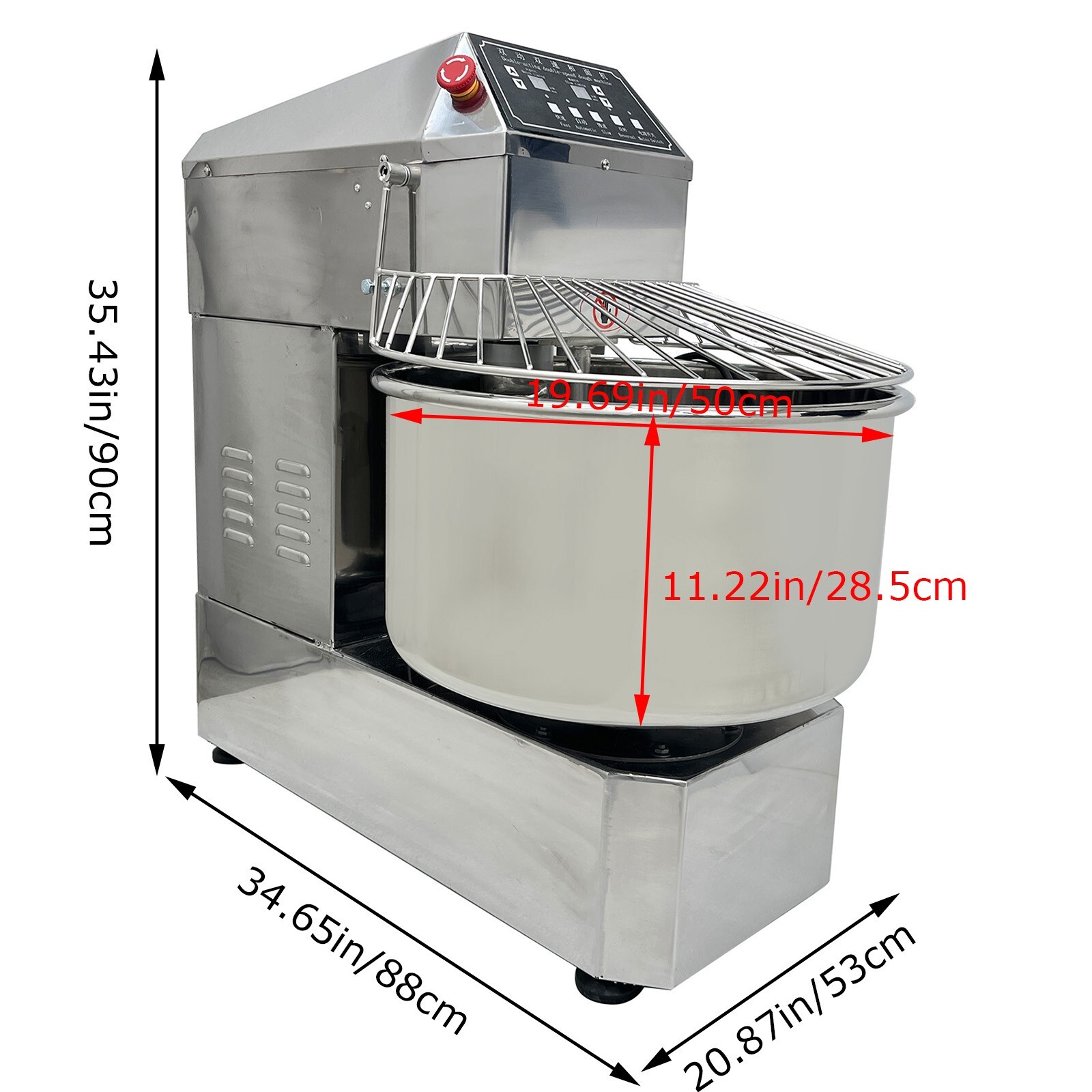 Automatic Commercial Dough Mixer 110LBS Time Setting Electric Flour Spiral Mixer