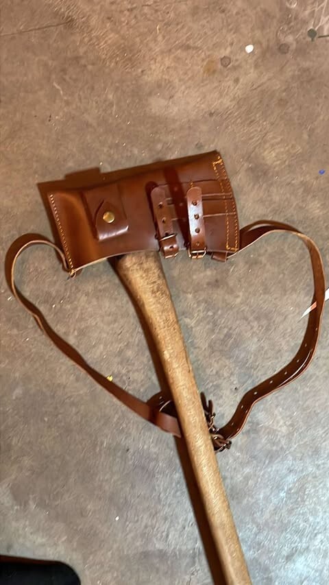 Axe Shoulder Sling bushcraft Wood-Craft Pack for single bit axe, has pouch