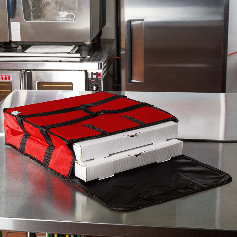 6 PACK Insulated Catering Pizza Food Delivery Carrier Hot Bag Box Red 18″ 16″