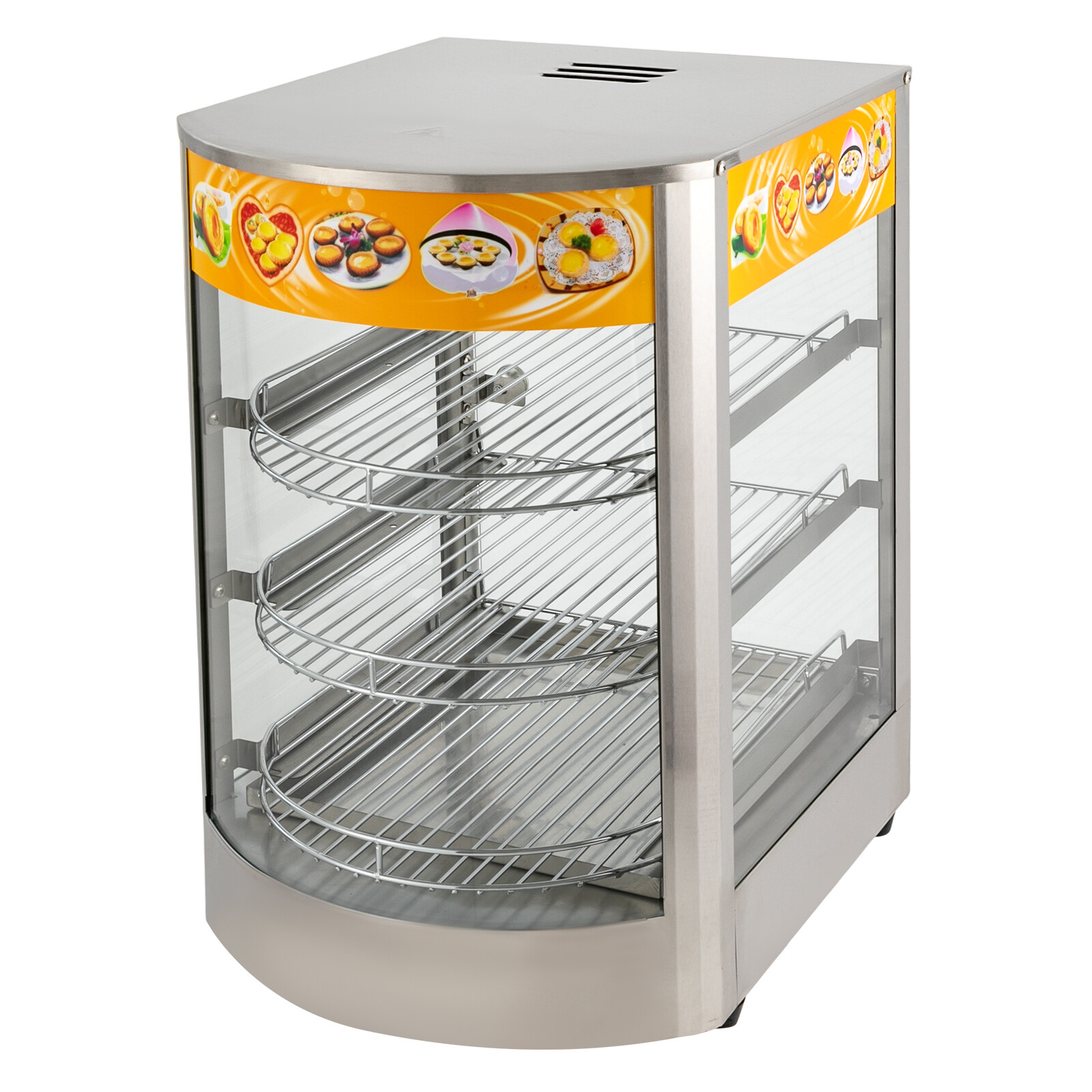 3-Tier Commercial Food Warmer Cabinet Countertop Electric Warming Display Case