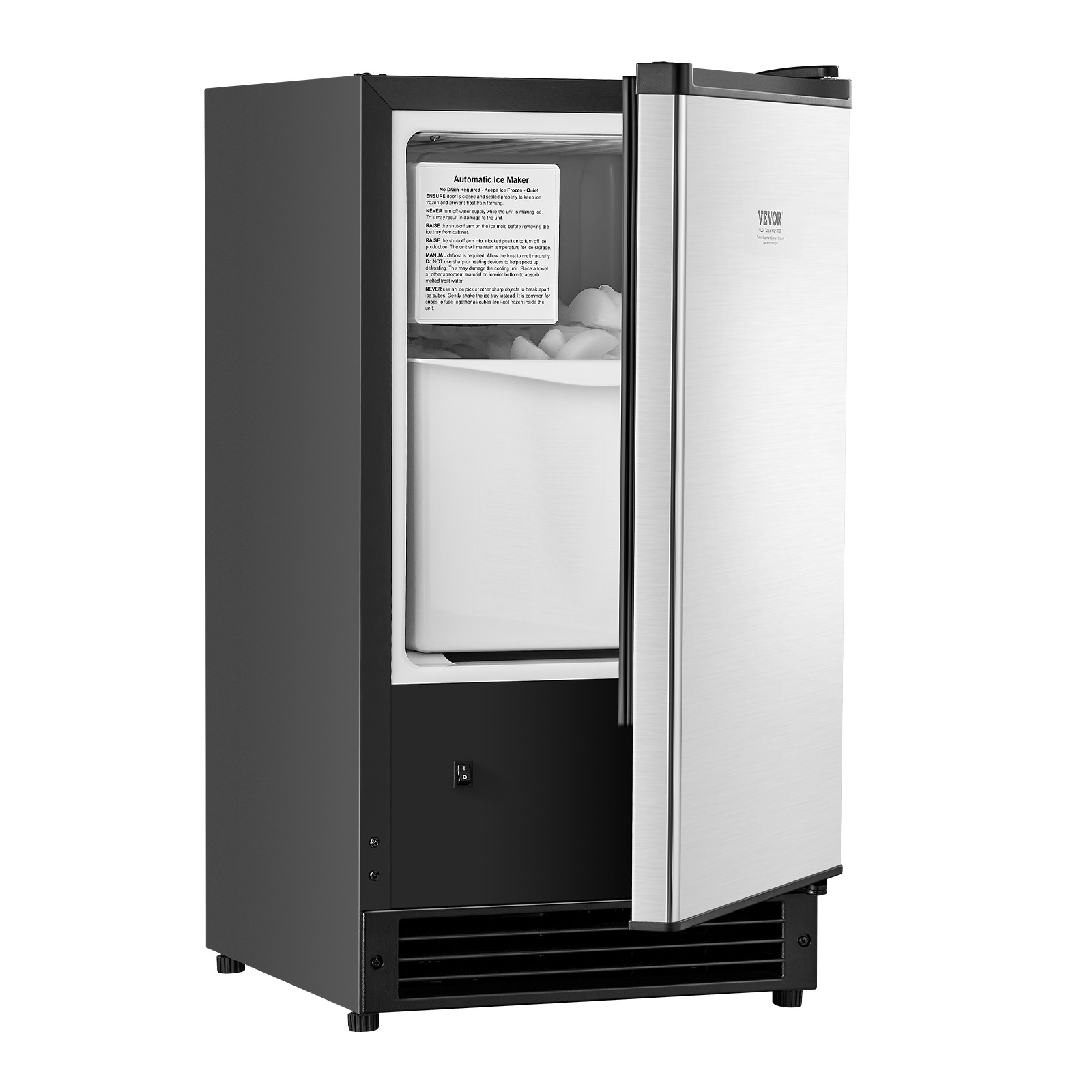 VEVOR Undercounter Ice Maker 25 Lbs/Day Built-in Ice Maker Machine