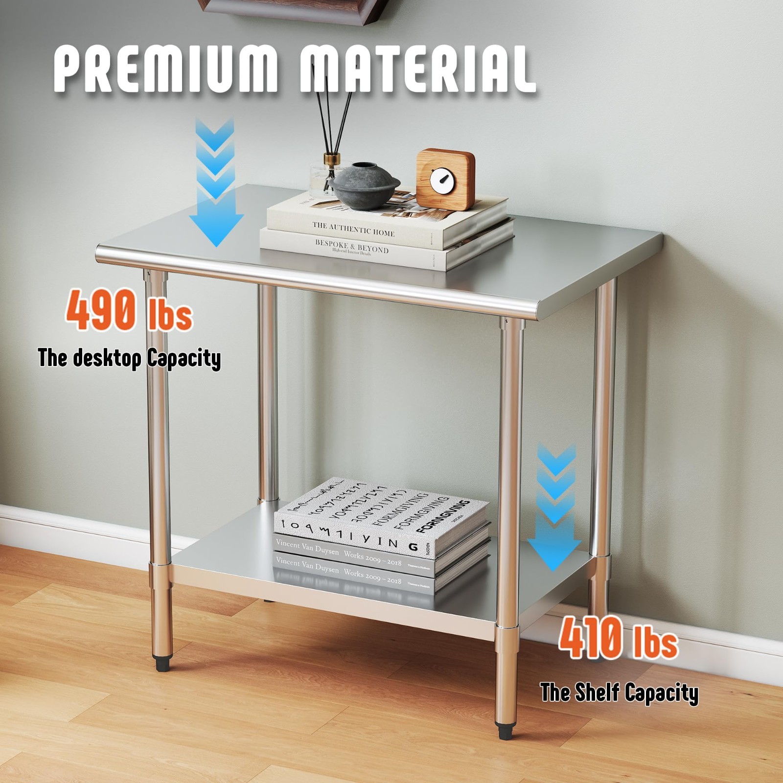 Kleensteel 24″ x 36″ Stainless Steel NSF Commercial Kitchen Prep Work Table