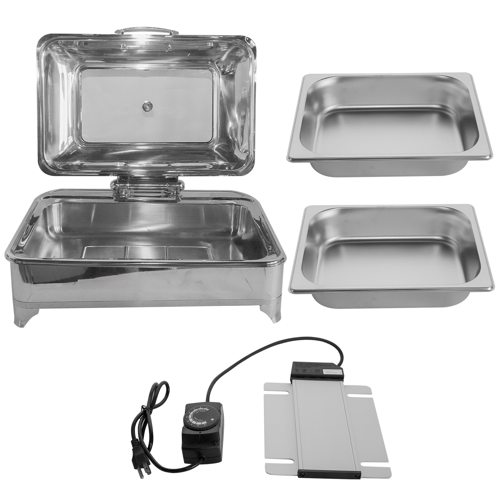 Electric Chafing Dish Buffet Food Warmer 9.5 Quarts Dining Stove Stainless Steel