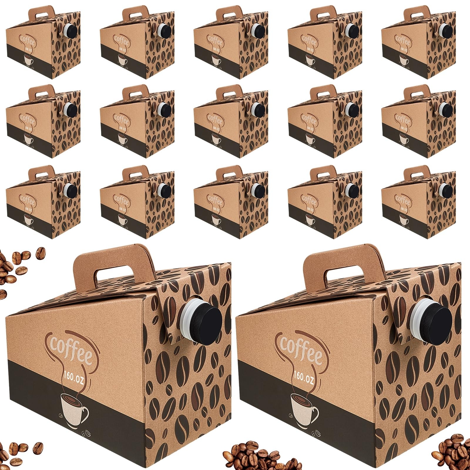 Dandat 10 Pcs 160 Oz Disposable Coffee Dispenser Spout Insulated Cardboard