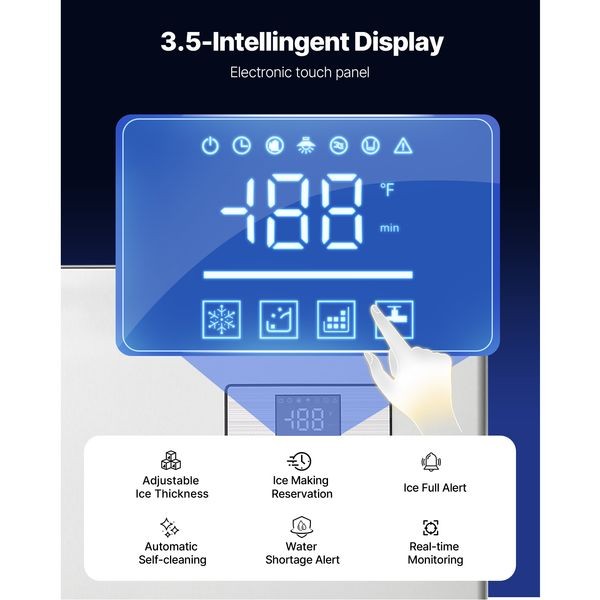 Commercial Ice Maker Machine, 550LBS/24H Ice-Making Machine