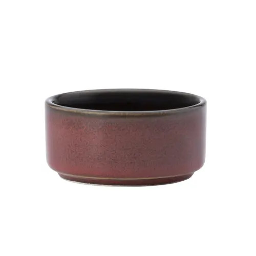 Oneida L6753074941 Rustic Crimson 2 oz. Two-Tone Porcelain Sauce Dish – 6 Doz