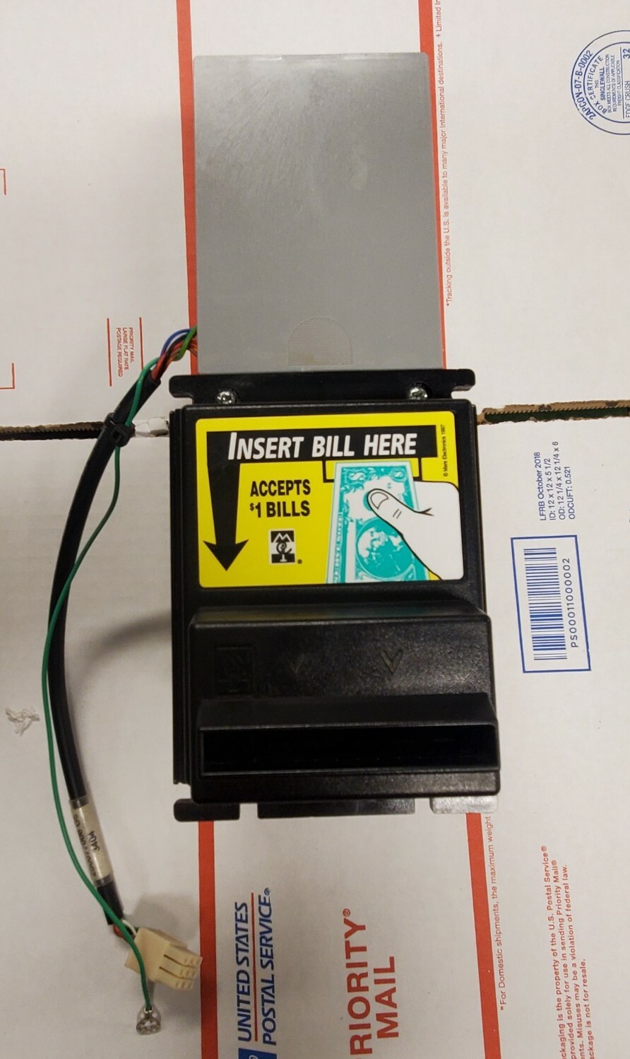 MEI MARS CPI VN 2511 U3 TAKES $1 & NEW $5 BILLS VALIDATOR ACCEPTOR 115V vn2511