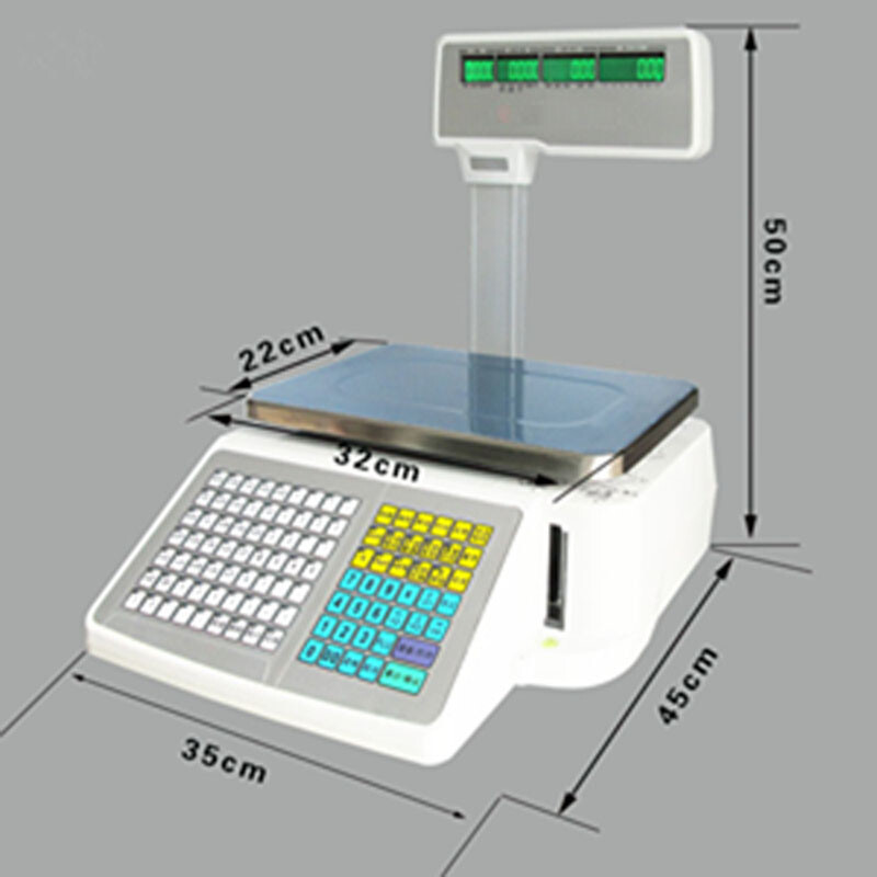 110V Digital Price Computing Scale Label Printer Deli Meat Food Shop Max.33lbs