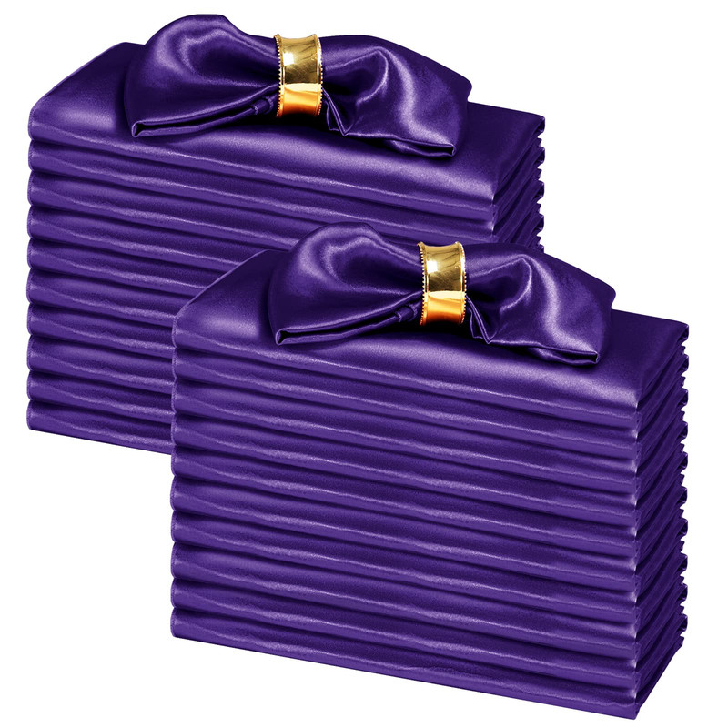 Siinvdabzx 100 Pieces Purple Cloth Napkins 12 X 12 Inches Small Size Square