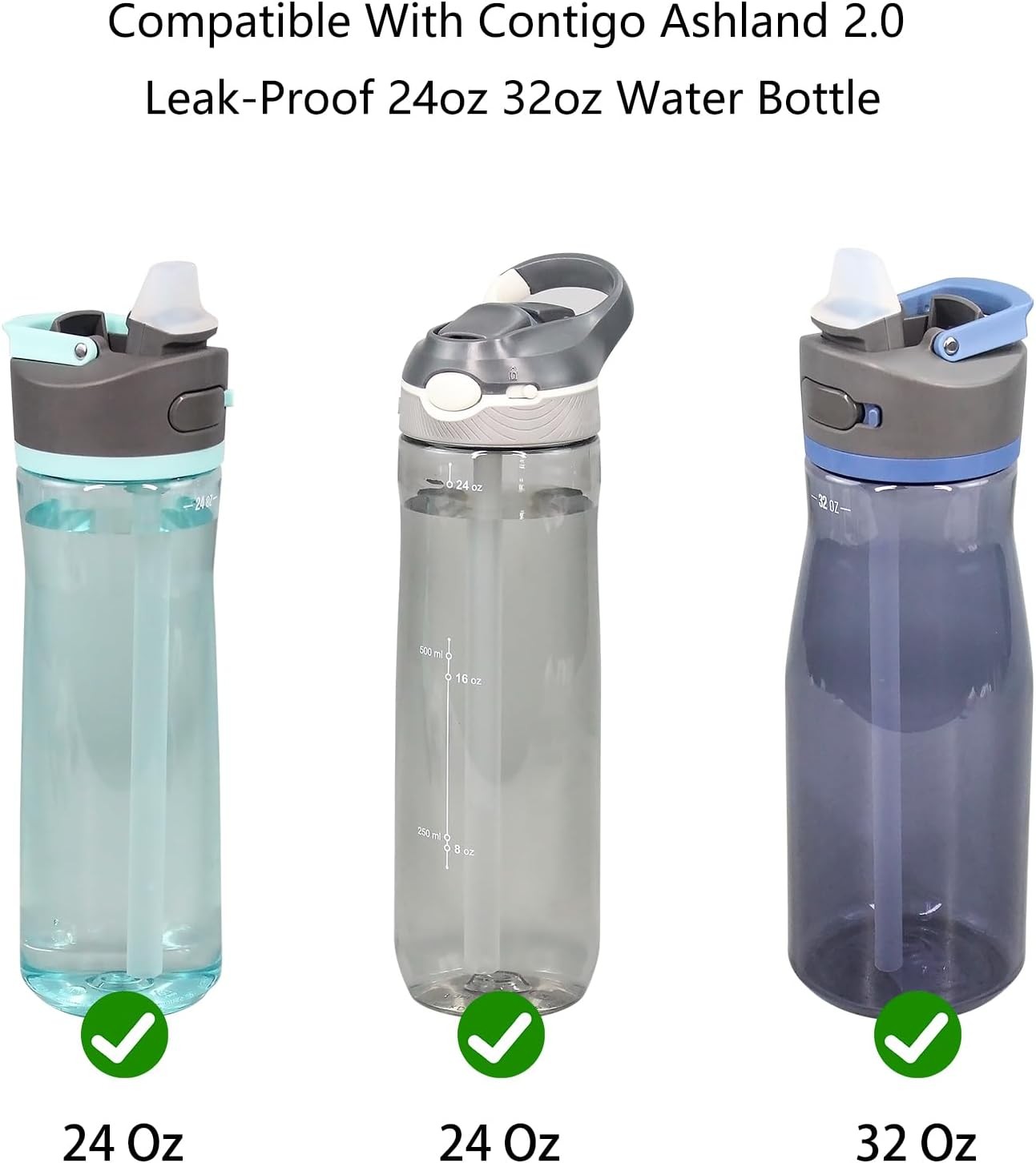 Replacement Straws Compatible with Contigo Ashland 2.0 Leak-Proof 24oz 32oz