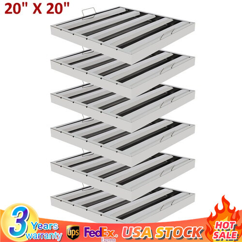 20″ X 20″ Commercial Hood Grease Exhaust Filter Baffle Stainless Steel 6 Pack US