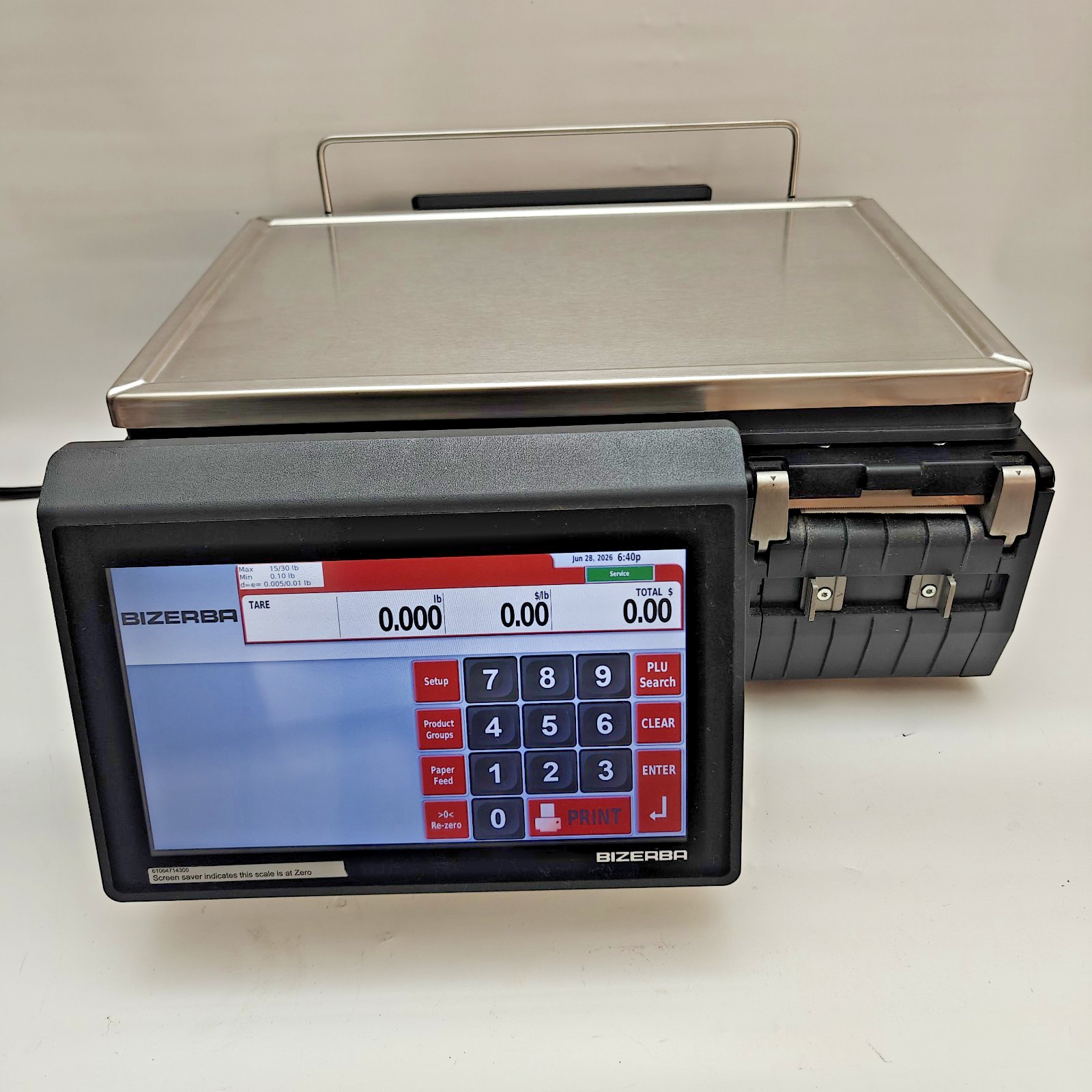 Bizerba XC-100 Commercial 30 lb Touchscreen Digital Scale w/WiFi & Printer