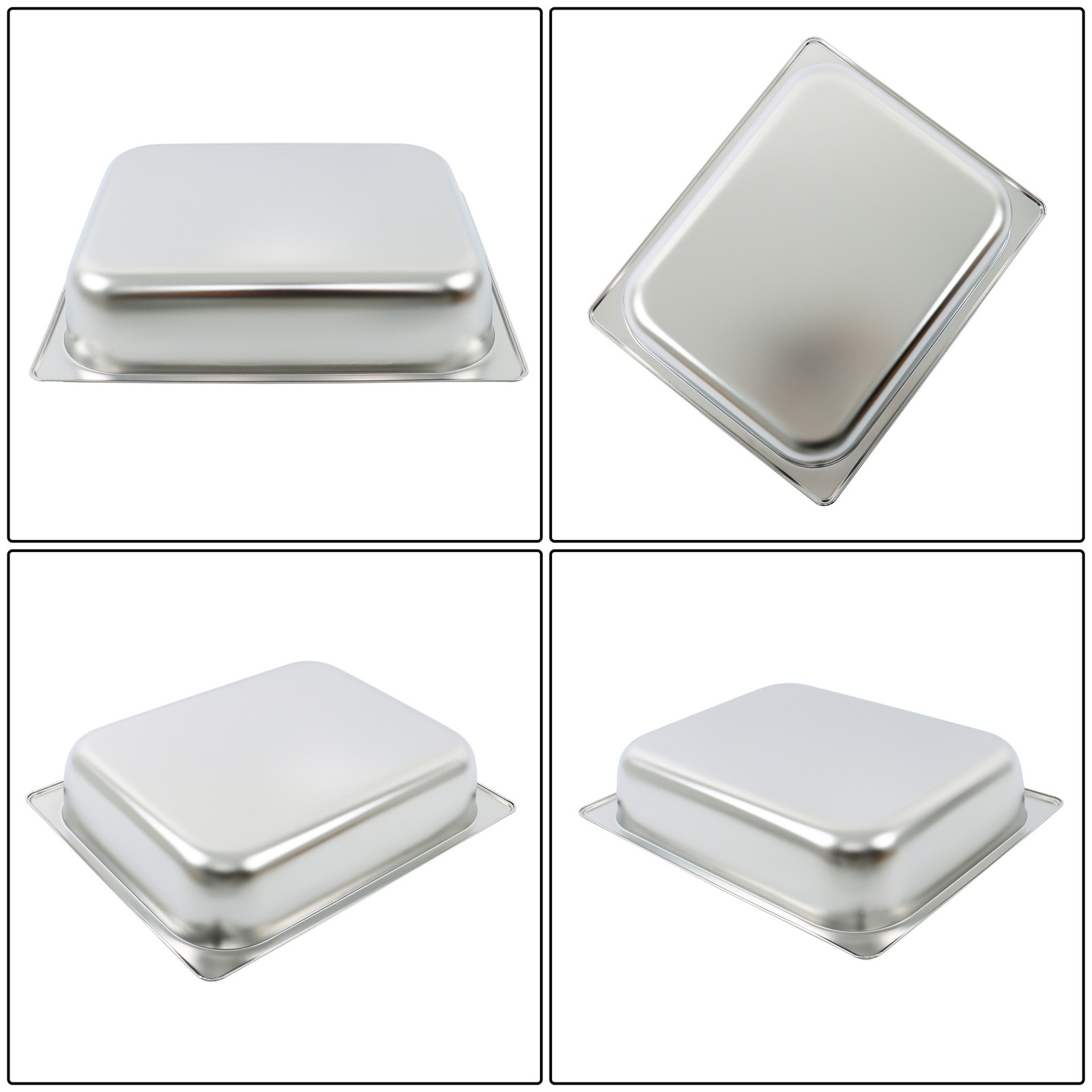 4 Pack Hotel Pans Half Size 2.5″ Deep 1/2 Size Stainless Steel Steam Table